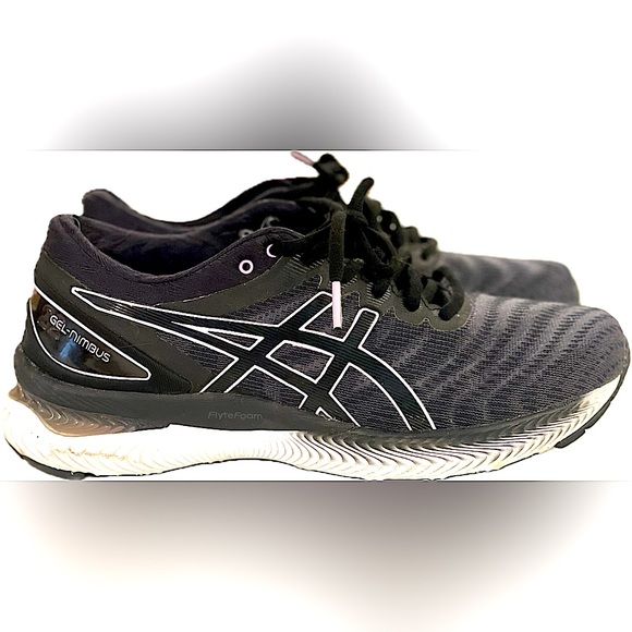 ASICS Gel Nimbus black & lavender running shoes sneakers 8.5 - Picture 2 of 6